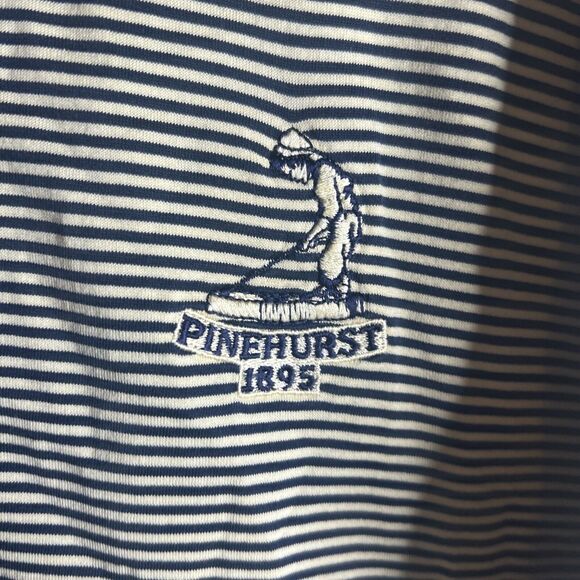 Peter Millar Golf Polo Pinehurst Collection L Blue & White - Picture 4 of 15